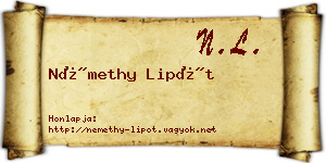 Némethy Lipót névjegykártya