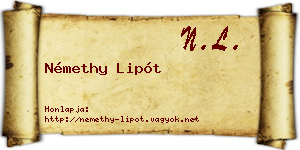Némethy Lipót névjegykártya